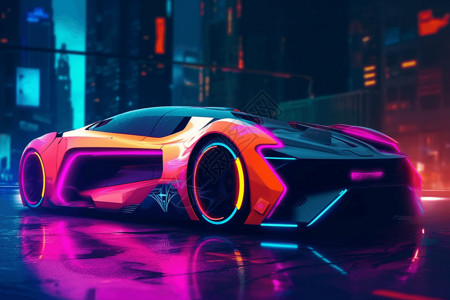 彩色的未来概念车图片