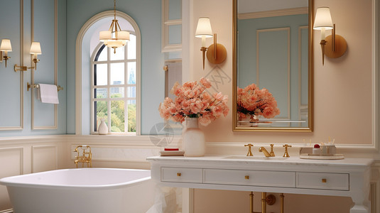 温馨的浴室背景图片