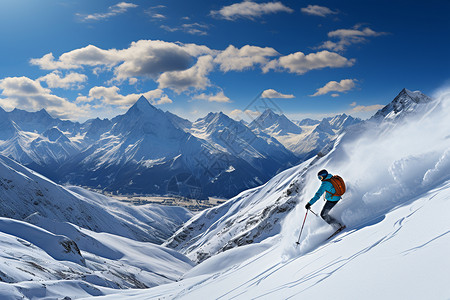 冬日的雪山风景图片