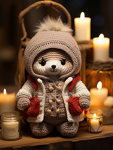 编织艺术小熊玩具图片