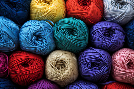 彩色的羊毛线球背景图片