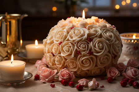 精致蛋糕造型玫瑰花造型的蛋糕背景