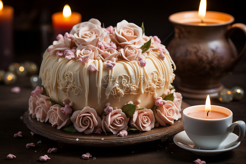 浪漫的蛋糕食品图片
