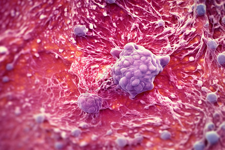 紫色的癌症细胞背景图片