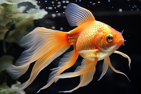 水中游动的金鱼背景图片