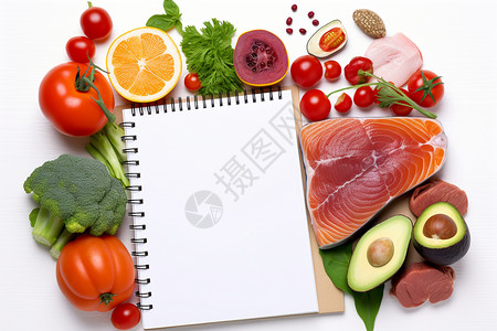 鲜果蔬菜鲜果蔬和鱼的照片背景