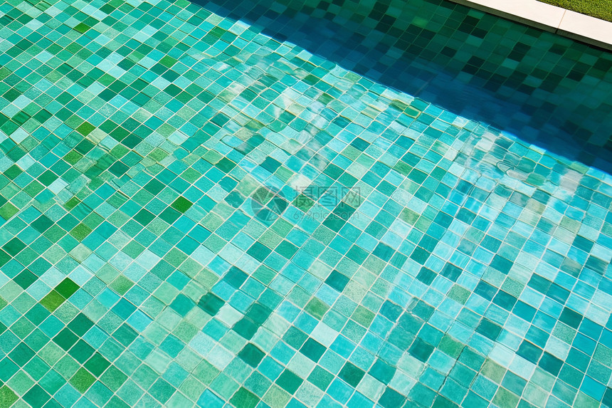 绿色的游泳池瓷砖图片