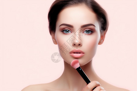 化妆刷工具的背景图片