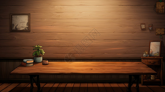 空旷房间里的桌子背景图片
