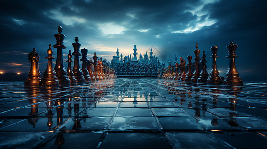 发光的国际象棋背景图片