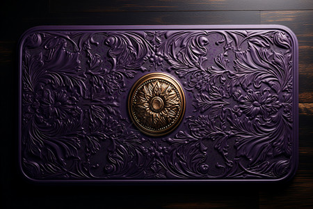 封面古典古典光辉中的紫色金章背景