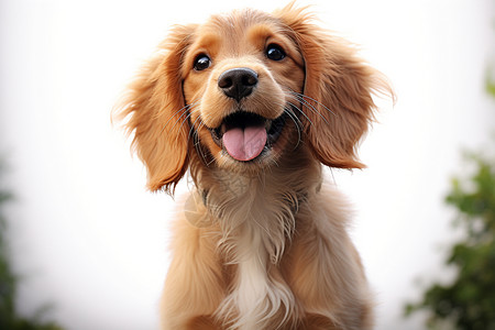 吐舌头的可爱小狗背景图片