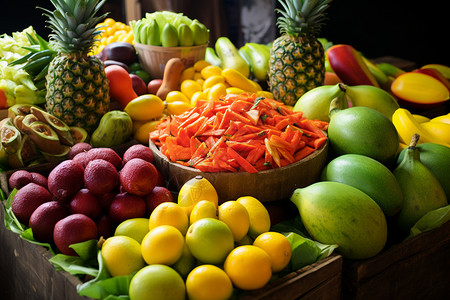 水果摊上的水果水果摊上的果子背景