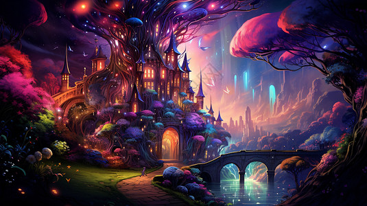 童话城堡背景图片