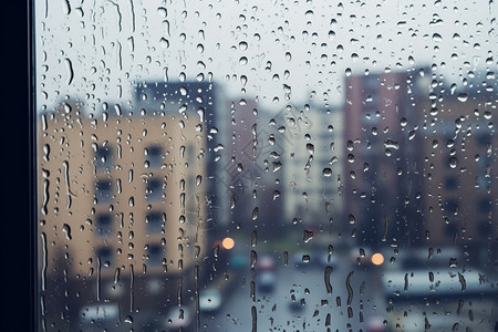 黄梅时节家家雨雨后的城市背景