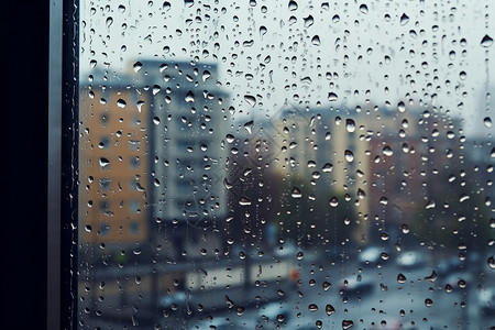 黄梅时节家家雨雨天城市背景