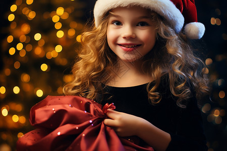 圣诞节美丽的小女孩图片