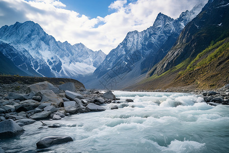 冰峰河流背景图片