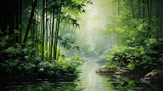 一片竹林背景图片