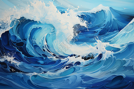 浩瀚的蓝色海浪图片
