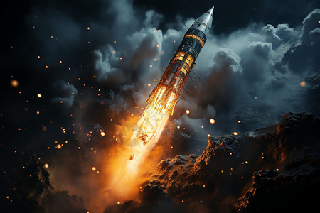 火箭飞行背景图片