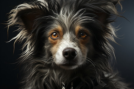 棕白小型犬背景图片
