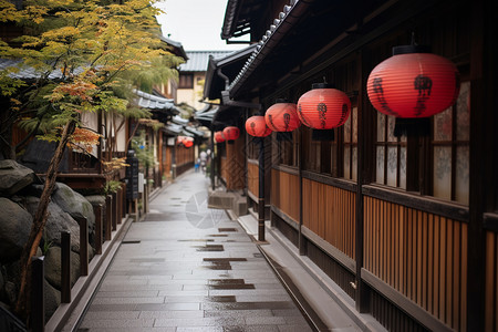 民艺亚洲传统街道建筑背景