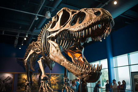 博物馆的恐龙骨架背景图片