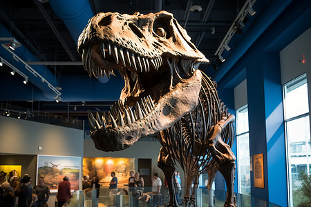 恐龙骨骼展览高清图片