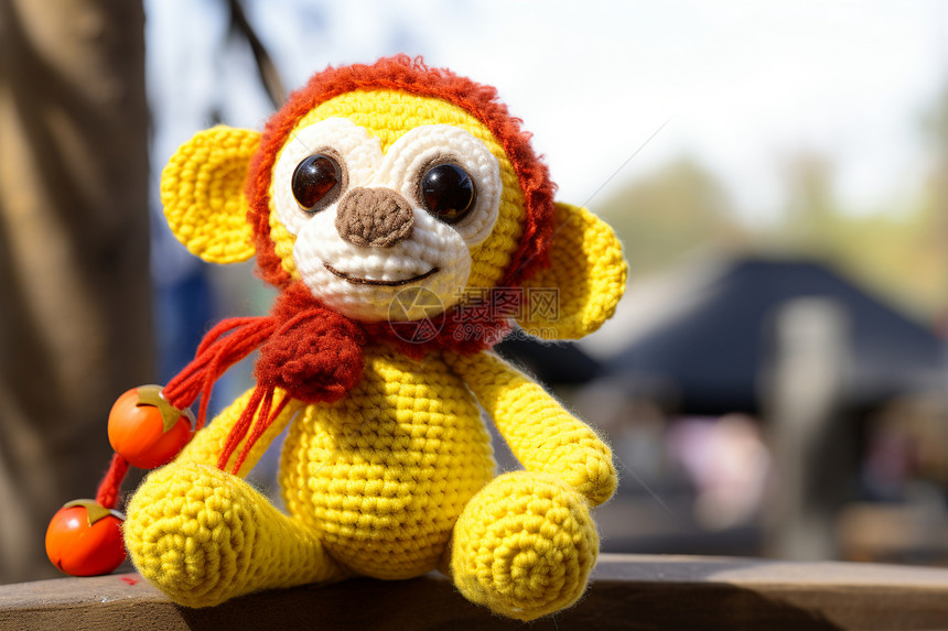 手工编织的猴子玩偶图片