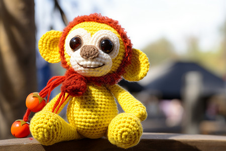 手工编织的猴子玩偶高清图片