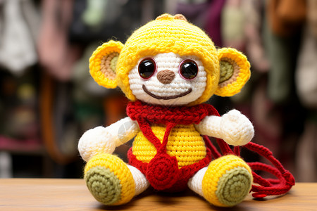 手工钩织的猴子宝宝高清图片