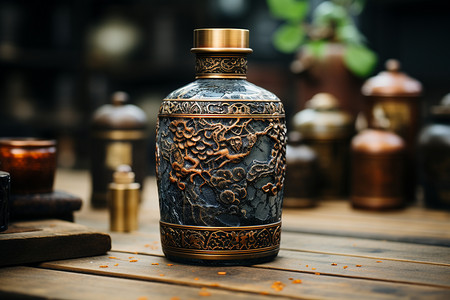 古老的中国传统酒文化酒瓶高清图片素材