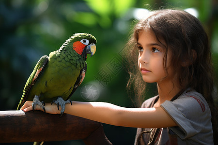 孩子与鸟儿图片