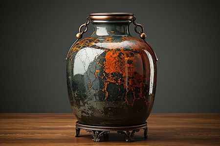 素雅光泽青铜质感的酒罐背景图片