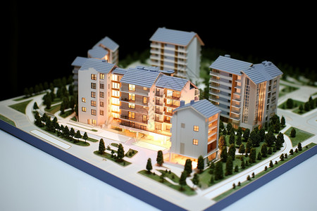 建筑模型展示背景图片