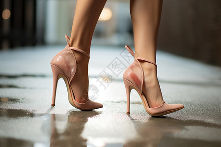 女子鞋履女子高跟鞋特写展示背景