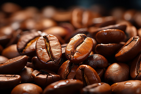 咖啡豆的近距离特写背景图片