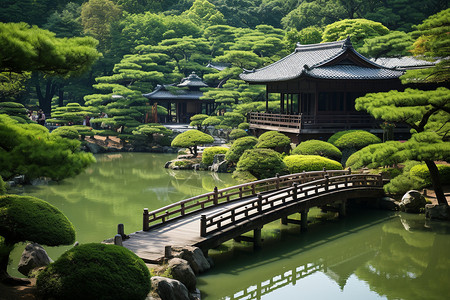 日式庭园建筑高清图片