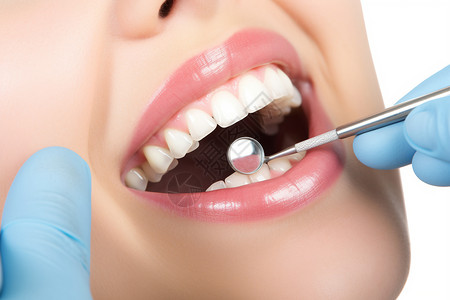 牙科卫生女子检查口腔背景