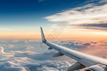 飞行高空飞机在高空飞行背景