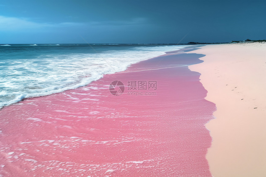 美丽的粉色海滩图片