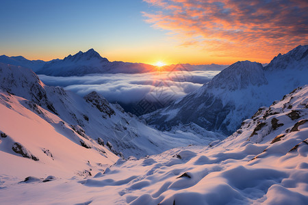 冰雪皑皑的自然风景图片