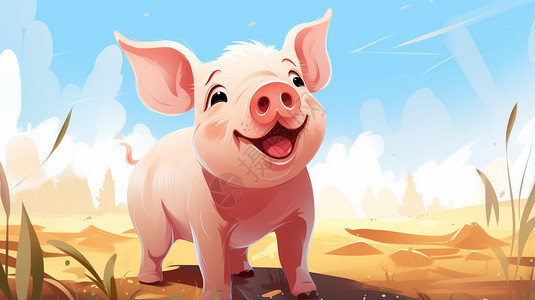 可爱的猪背景图片
