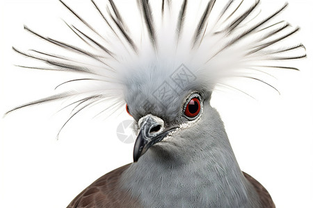 鸽子羽毛头上长羽毛的鸟插画