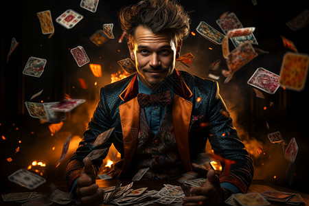 一名魔术师背景图片