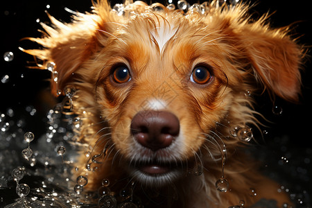 狗带表情湿润的小狗设计图片