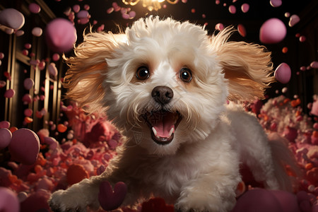 粉色贵宾犬气球可爱活泼的贵宾犬背景