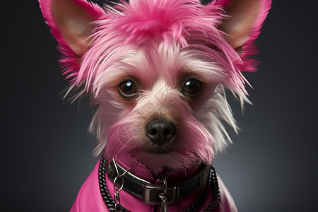 粉色发色的小泰利犬背景图片
