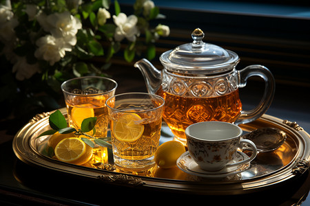 茶馆雅集蜂蜜优美素材高清图片